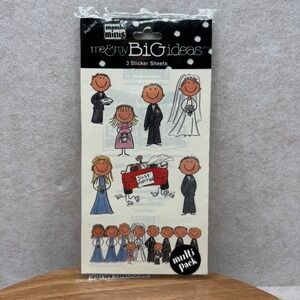 Me & My Big Ideas Wedding Kids Stickers 3 Sheets New Stick Figure Scrapbook VTG